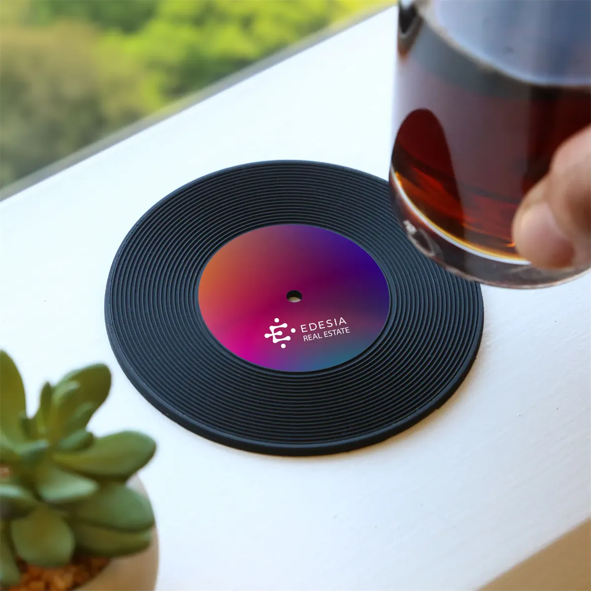 4 Piece Record Coaster Set In Box - Stecker Creations