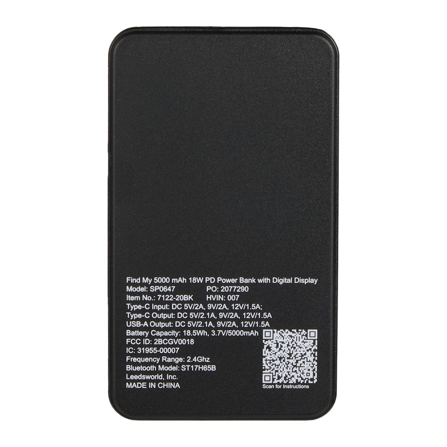Find My 5,000 mAh 18W PD Power Bank with Digital Display - Stecker Creations