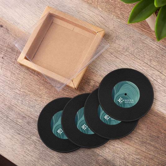 4 Piece Record Coaster Set In Box - Stecker Creations